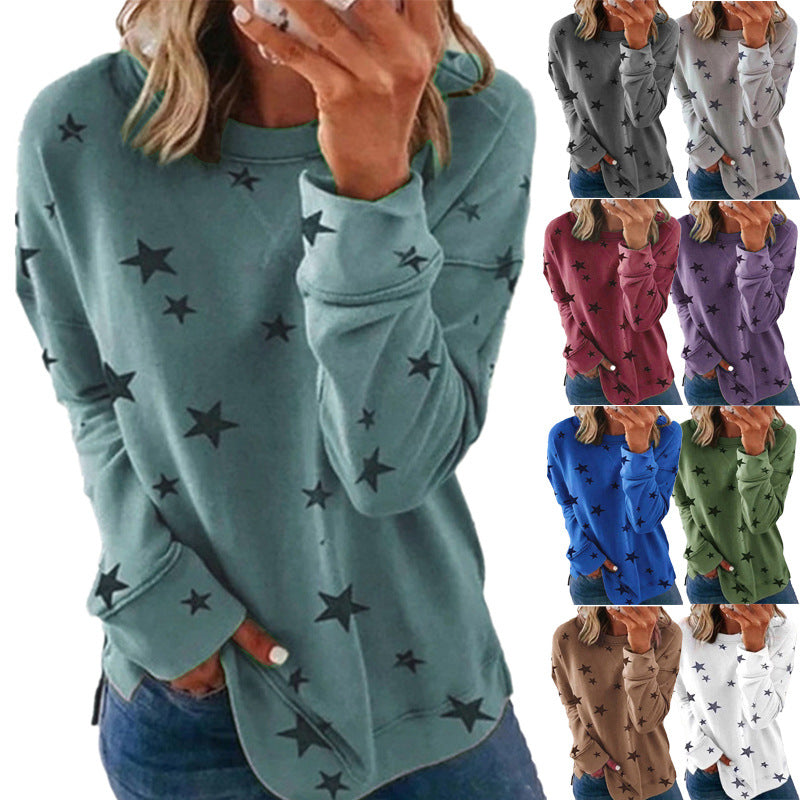 Star Print Quarter Zip Shirt