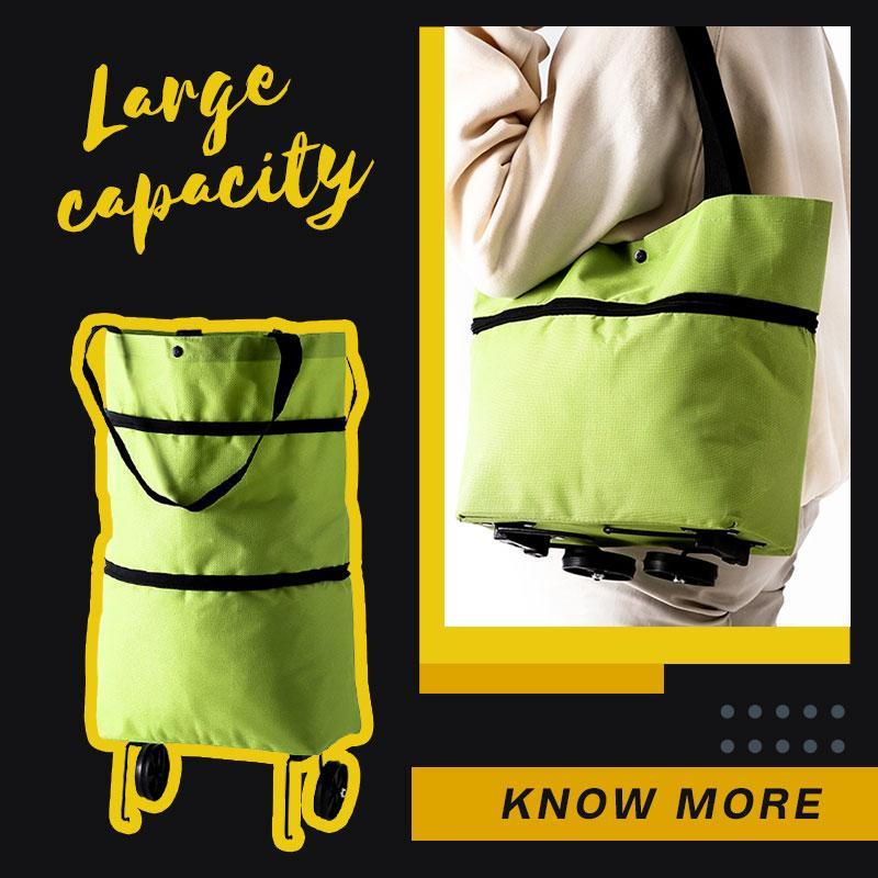 Foldable Shopping Tote with Wheels