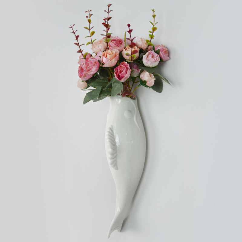 Ceramic Goldfish Wall Vase