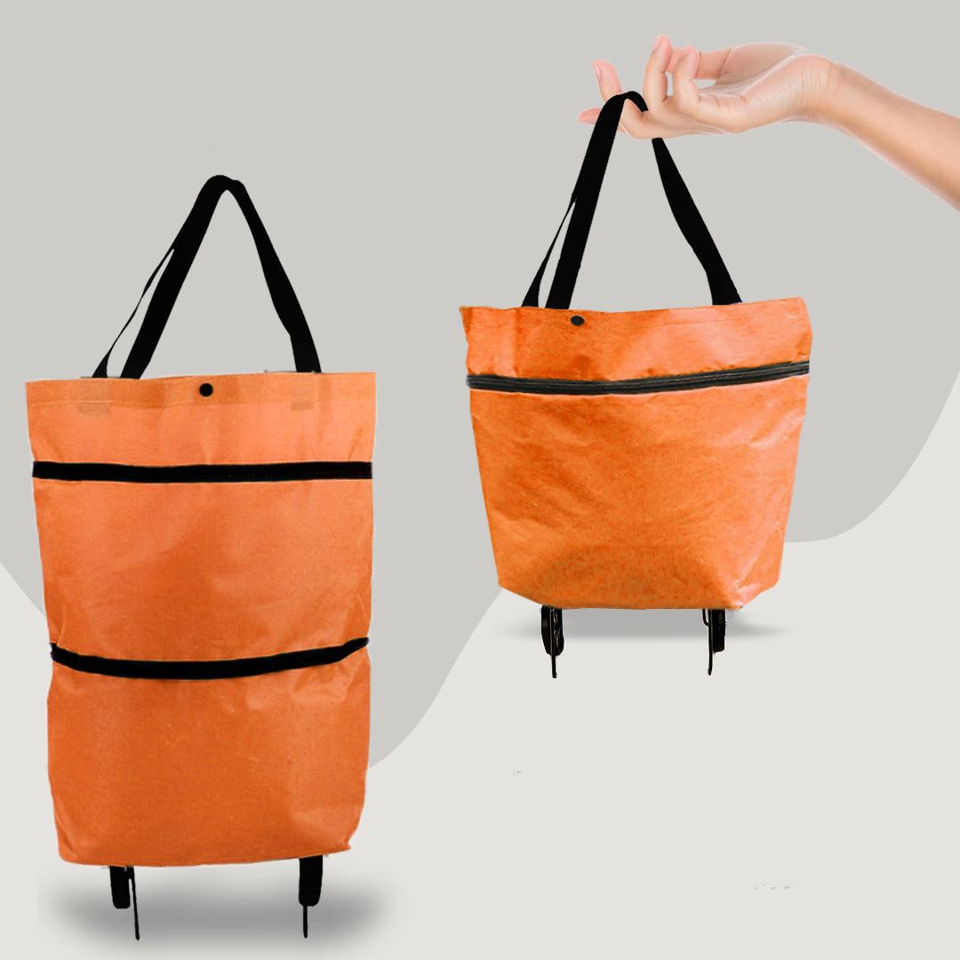 Foldable Shopping Tote with Wheels