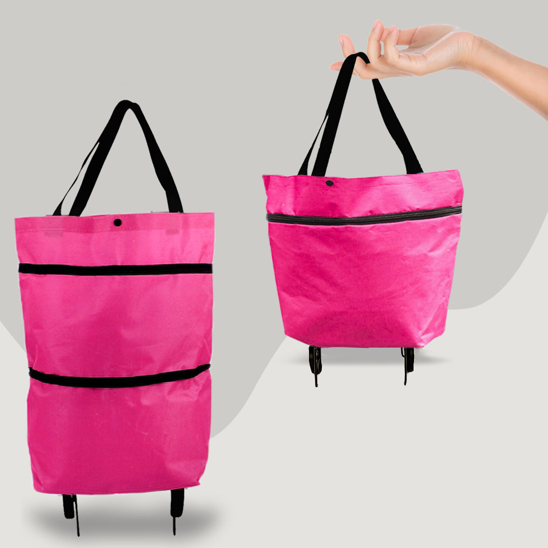 Foldable Shopping Tote with Wheels