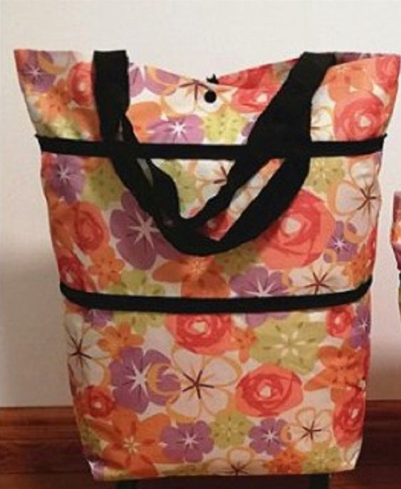 Foldable Shopping Tote with Wheels