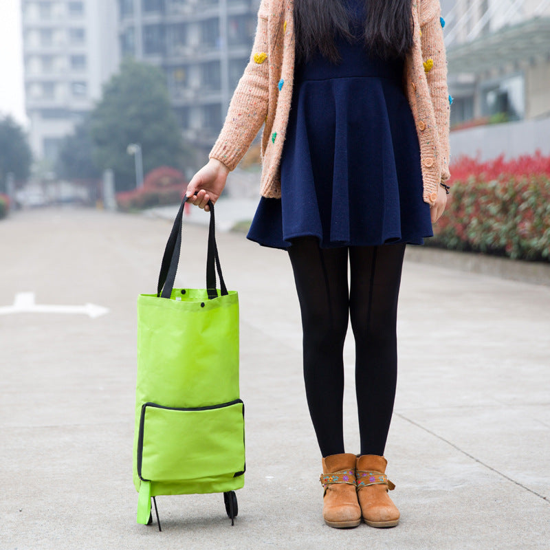 Foldable Shopping Tote with Wheels