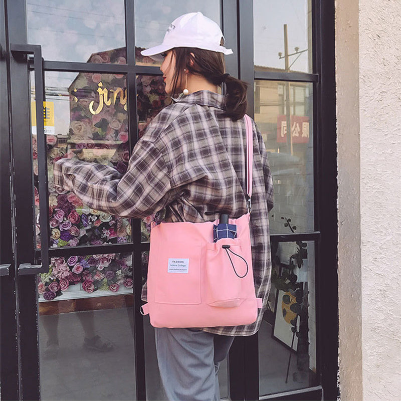 Canvas Tote With Pockets