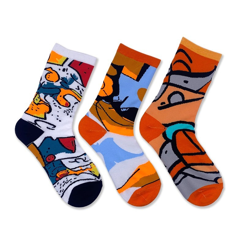 Abstract Multi Colored Socks