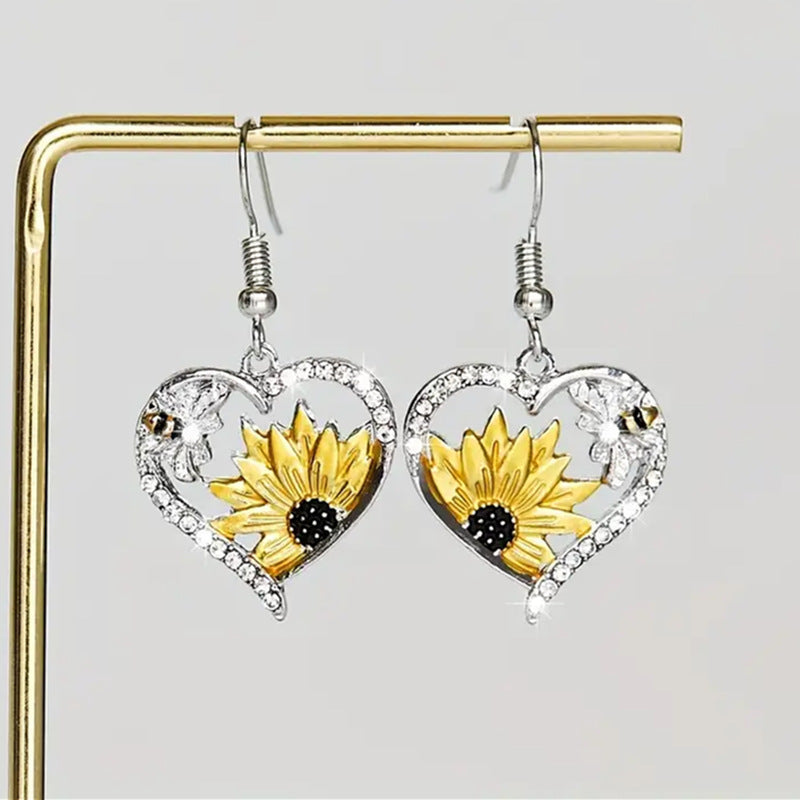 Bee & Sunflower Earrings & Pendant Pair*