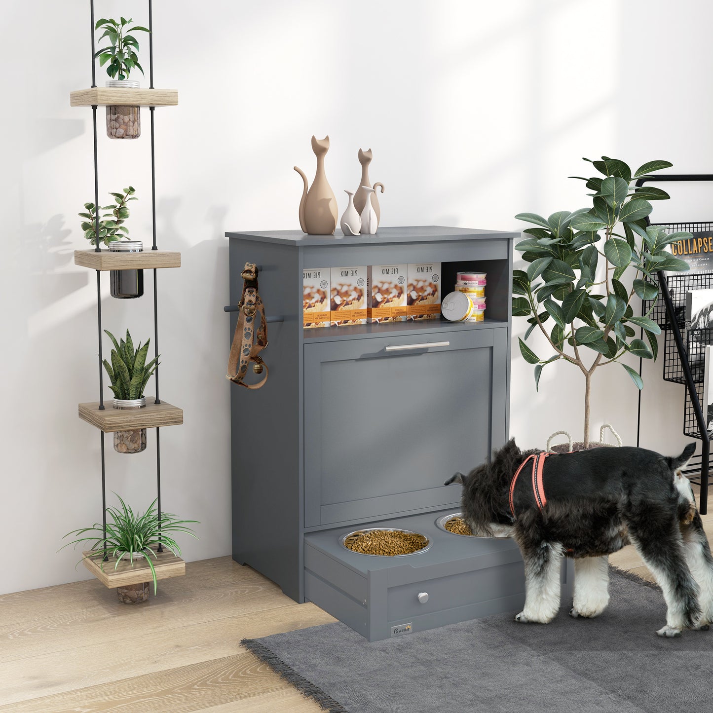 Hidden Pet Feeder Cabinet