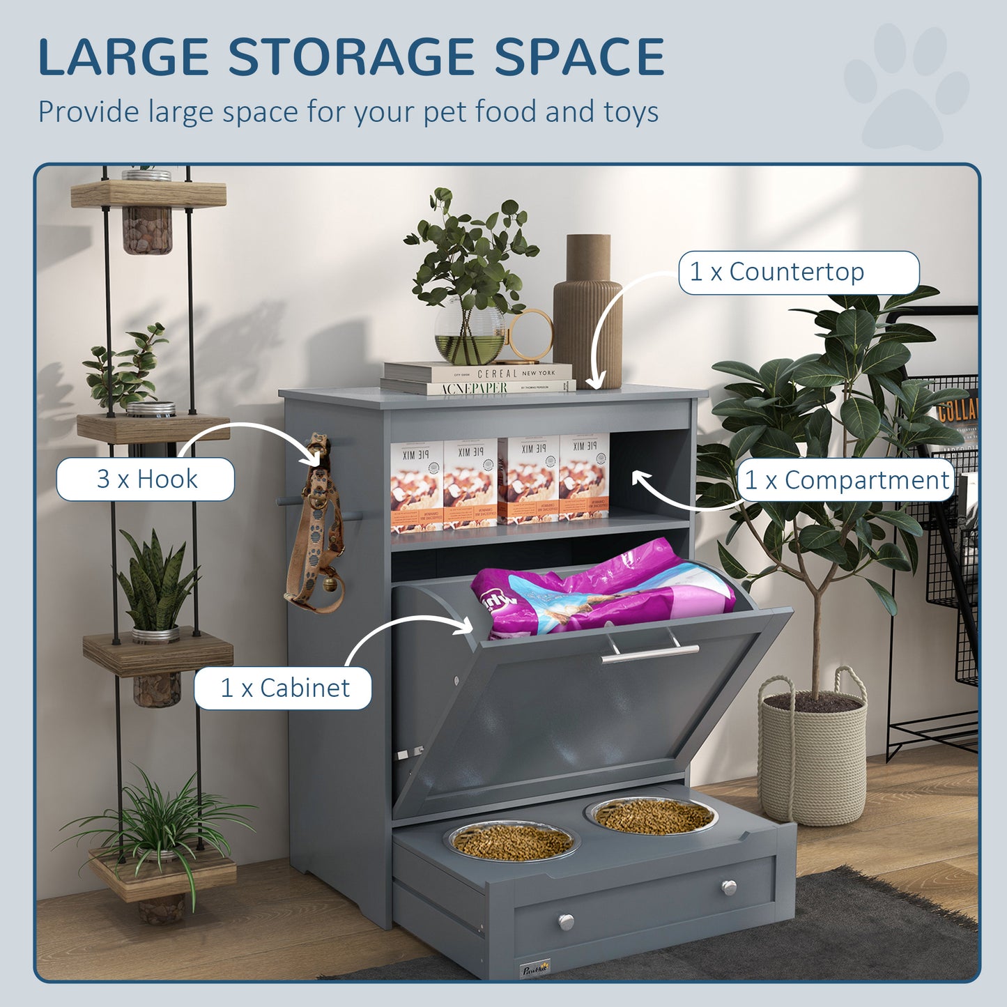 Hidden Pet Feeder Cabinet