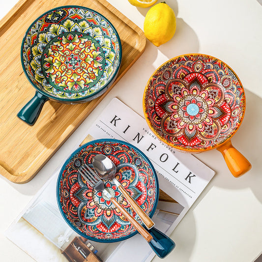 Glazed Mandala inspired Salad Bowl