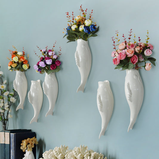 Ceramic Goldfish Wall Vase