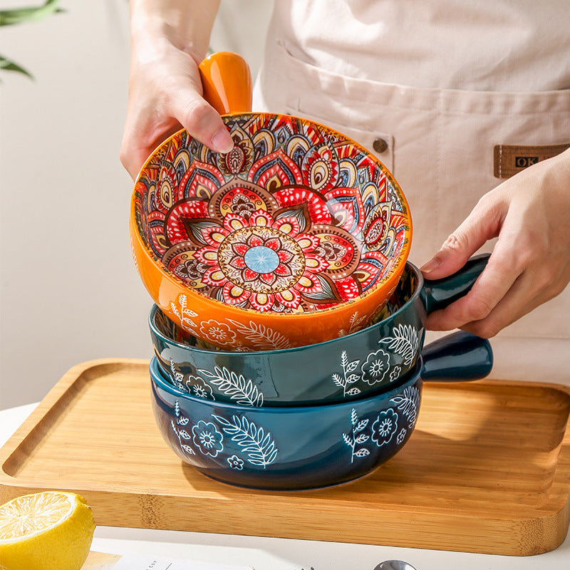 Glazed Mandala inspired Salad Bowl