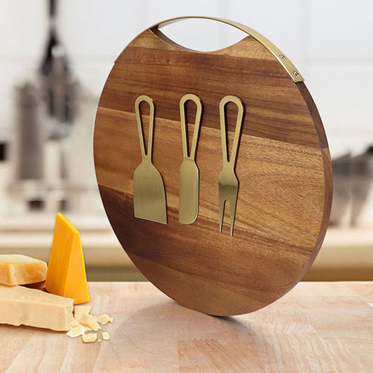 Acacia Wood Cheese Board & Knife set