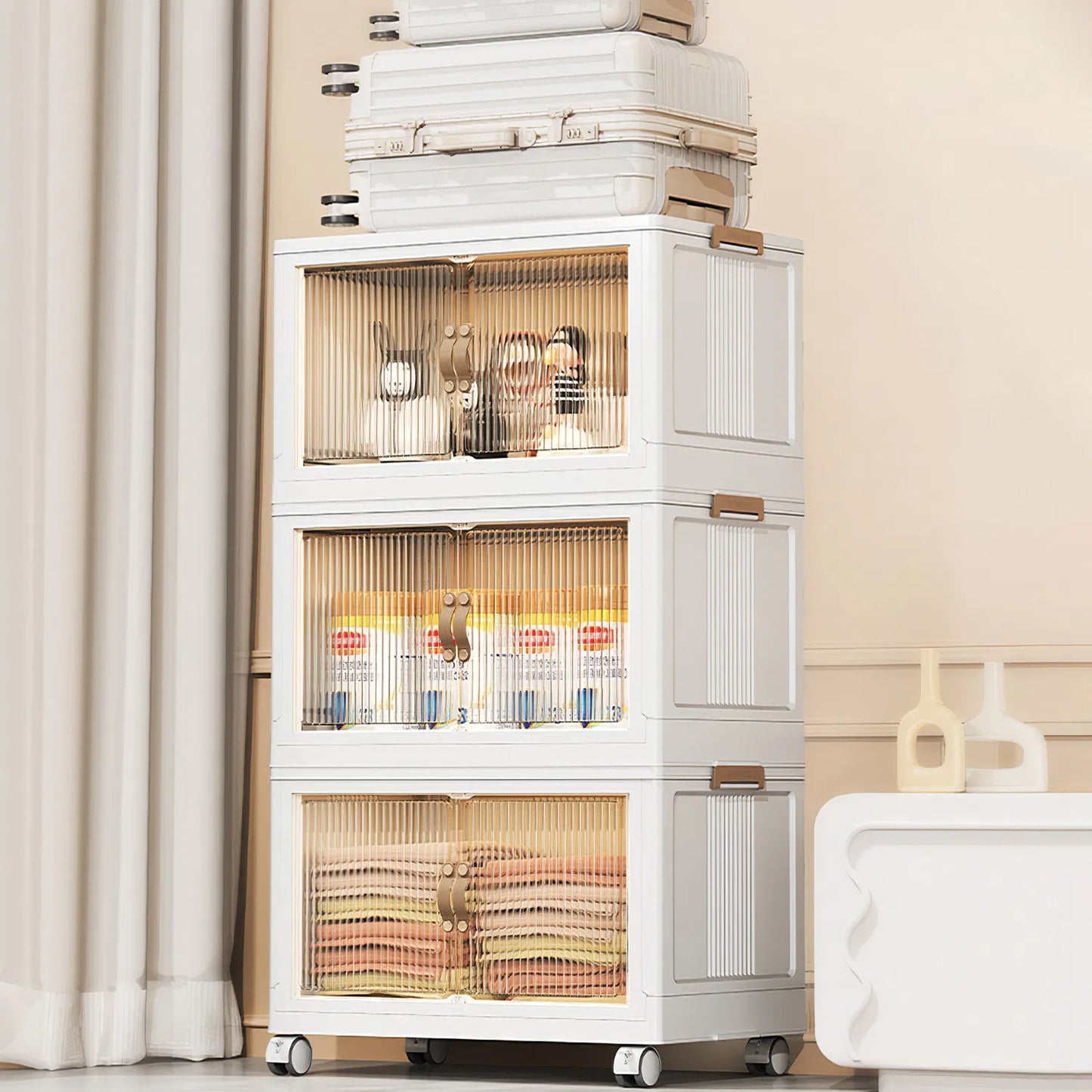 Double Door Stacking Storage Bins