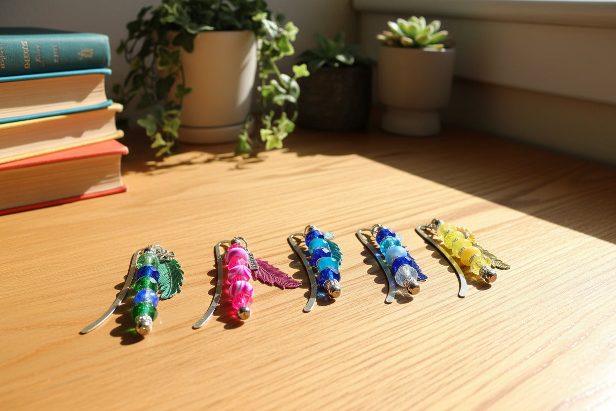 Handmade Bookmark with Filigree Feather