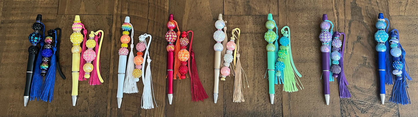 Bookmarks and Pen Set with Tassels