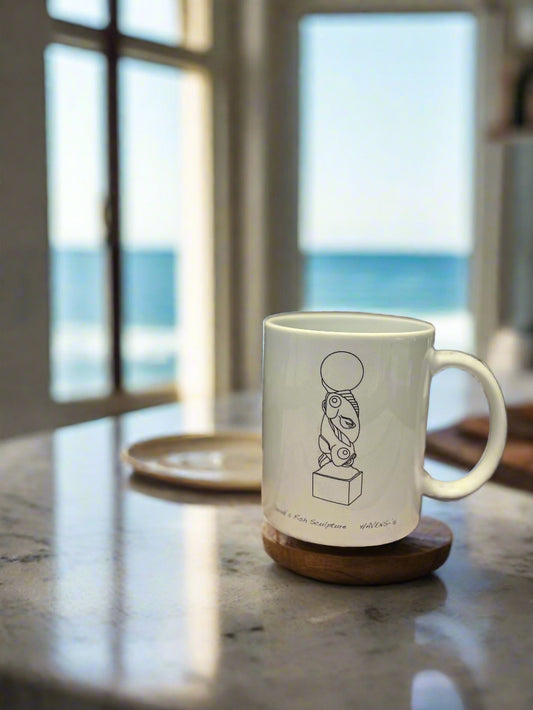 One of a kind fish sculpture mug