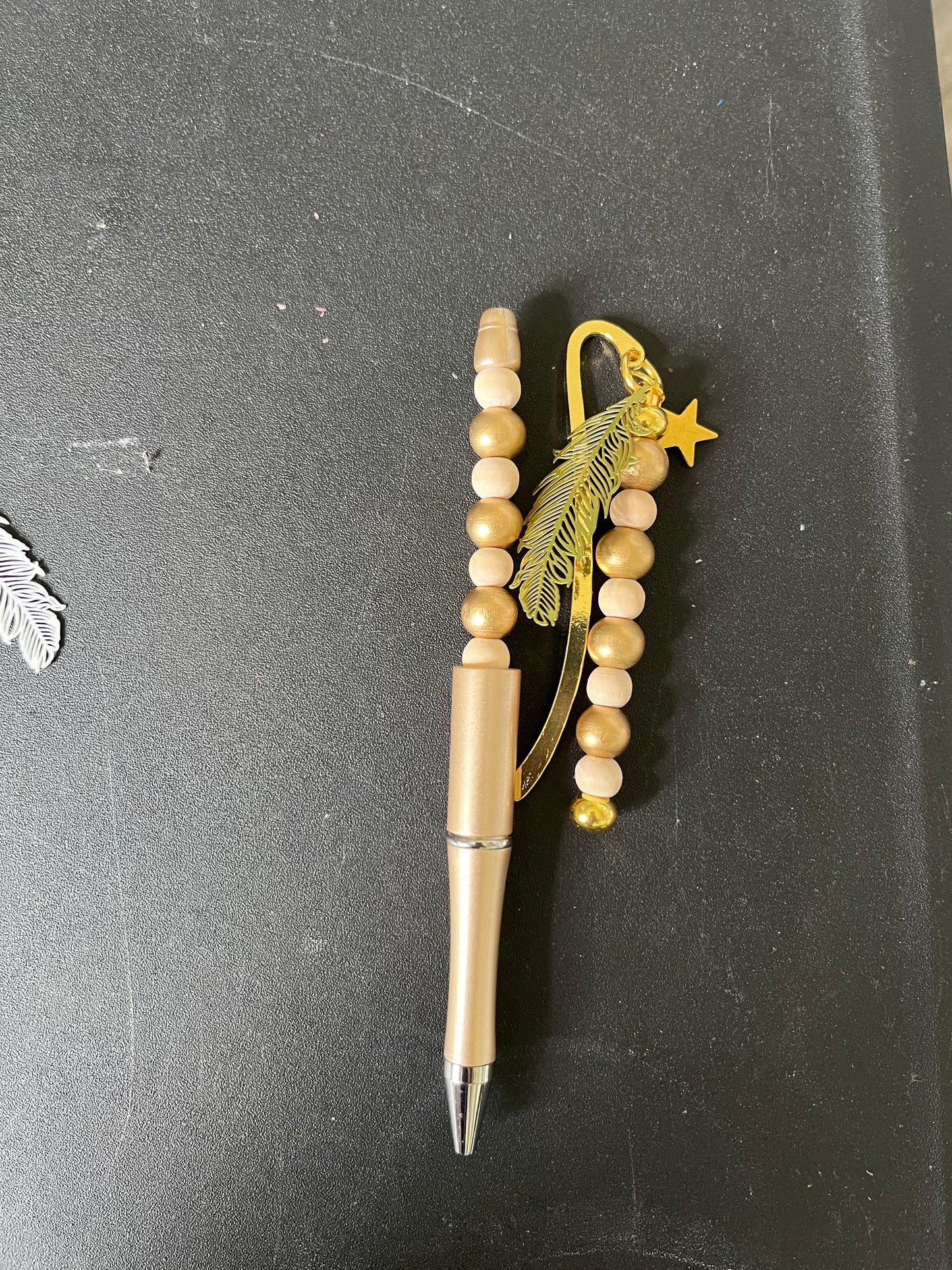 Bookmarks and Pen with Feather