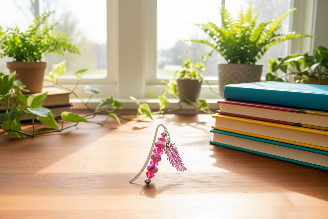 Handmade Bookmark with Filigree Feather