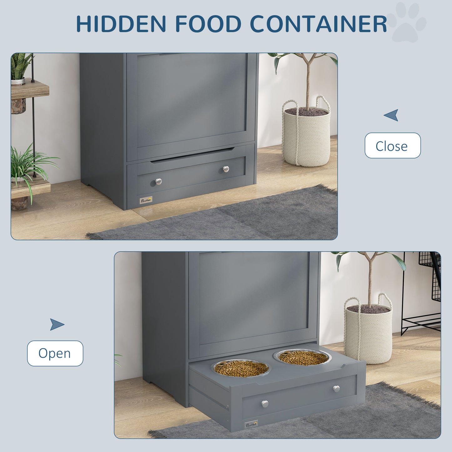 Hidden Pet Feeder Cabinet