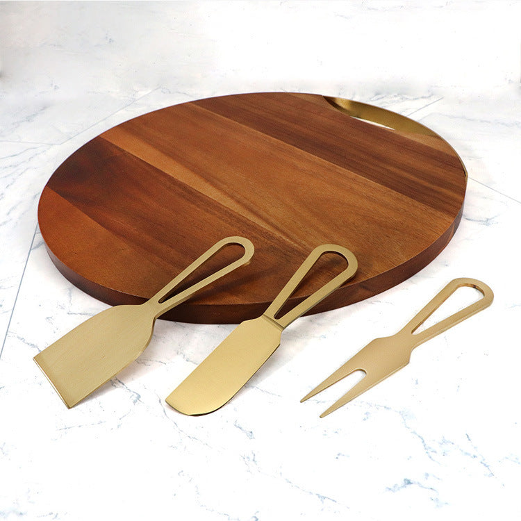 Acacia Wood Cheese Board & Knife set