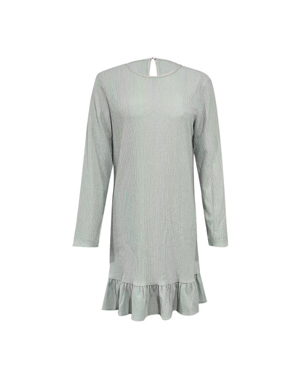 Long Sleeved Ruffle Bottom Dress